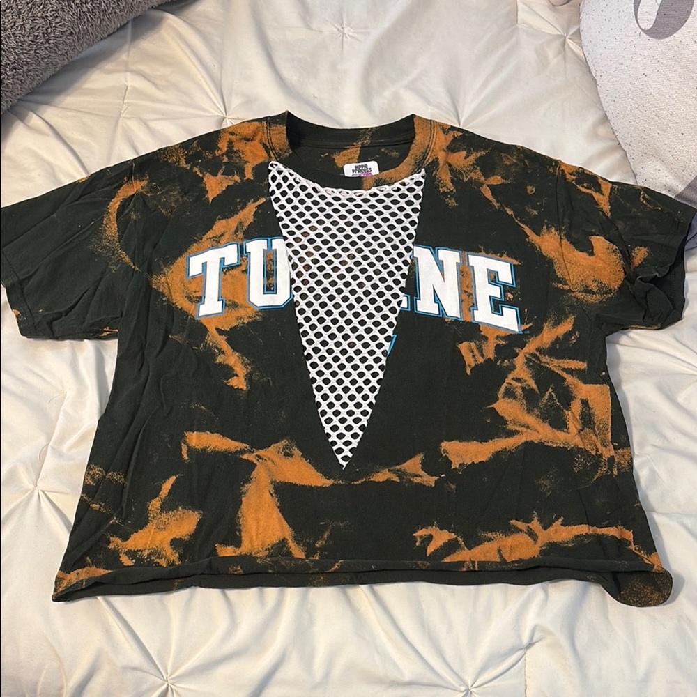 Tulane Mesh Tee with Acid Wash